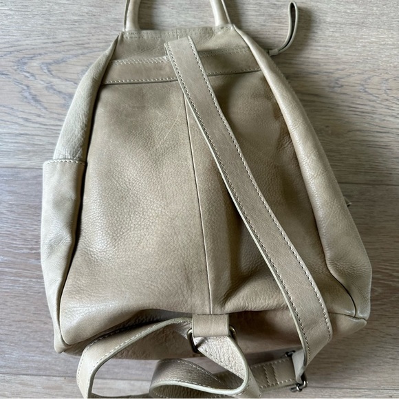 New Born Small Leather Backpack Taupe Bag - Picture 9 of 11